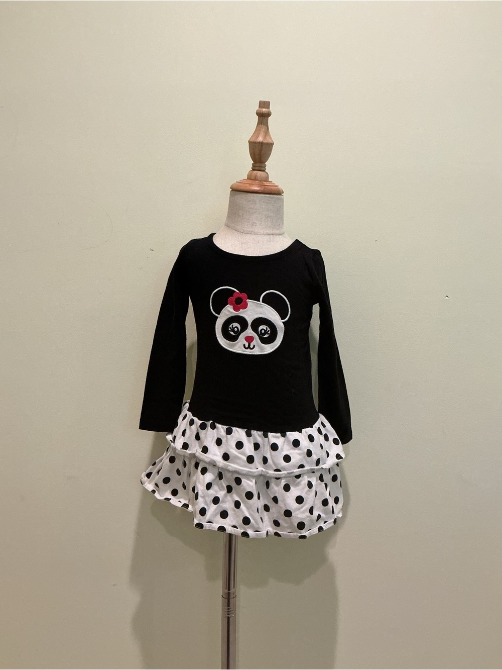 Gymboree Black and White Panda Polka Dot Dress